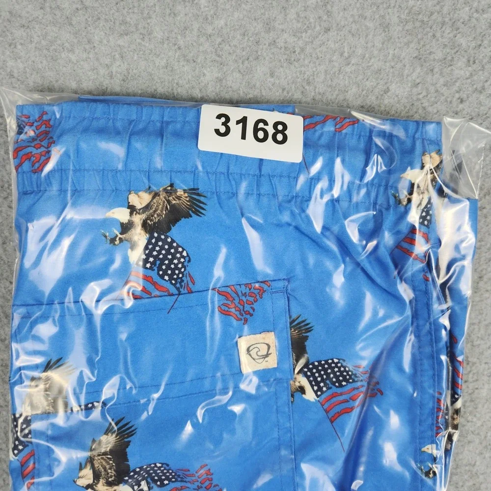 Wave Zone Swim Trunks Shorts Mens XL Blue Mesh Eagle American Flag Patriotic